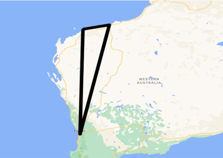 Triangulated flight route